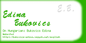 edina bukovics business card